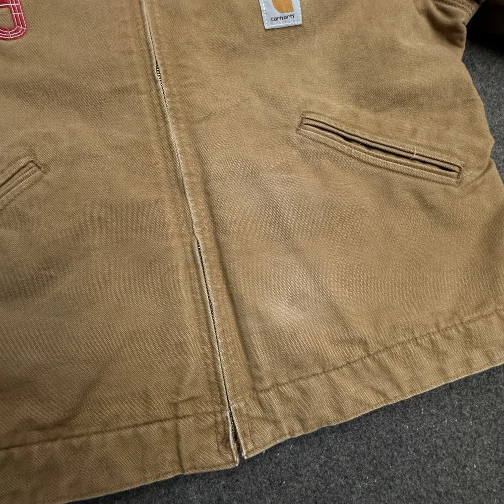 Vintage Carhartt Detroit Jacket J01 BRN Blanket Lined Tan Size 48 RARE *logo‎